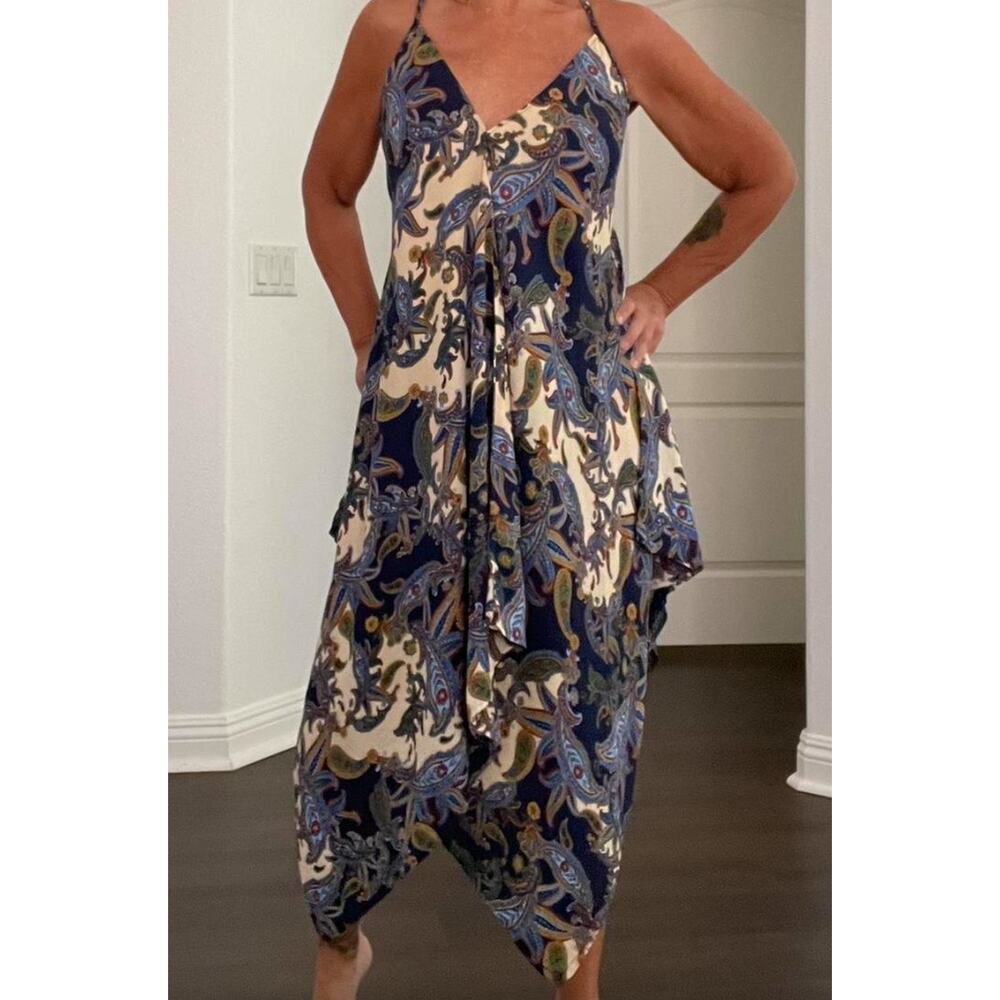Romeo & Juliet Couture Sleeveless Paisley Print Handkerchief Midi Dress Size S - Picture 7 of 7